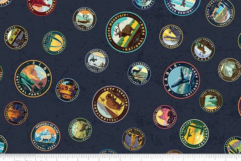 National Parks Emblems Tossed on Navy