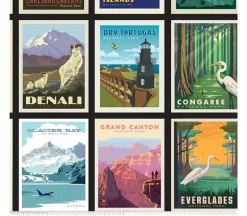 National Parks National Park Mini Posters running yardage on Black