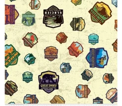 National Parks Park Patches on Cream