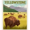 National Parks Yellowstone Park Poster Fabric Panel 36-inches by 44-inches