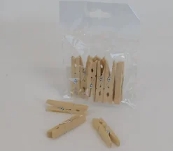Natural Wood Mini Clothespins – 12 Piece