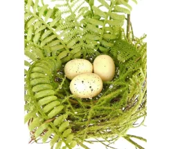 10″ Nest with Eggs & Ferns