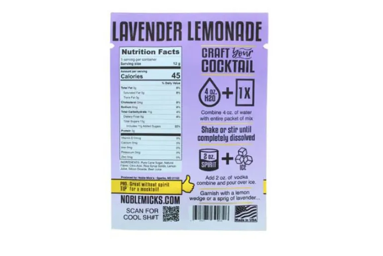 Noble Micks Single Serve Craft Cocktails Mix – Lavender Lemonade