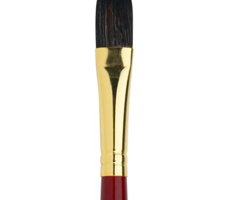 Nocturna Pro Natural Squirrel and Synthetic Brush – Flat Wash 3/4-inch Acrylic Handle