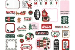 North Pole Christmas 2×2 Journaling Cards 12×12 Patterned Paper