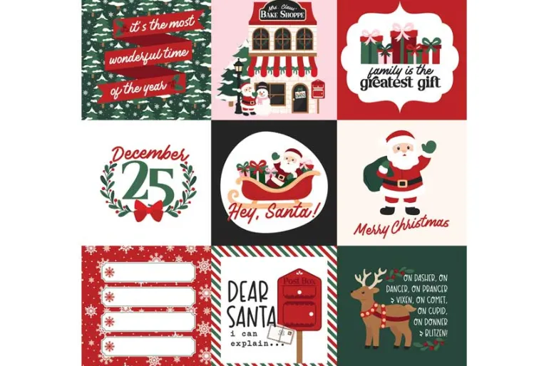 North Pole Christmas Santa’s Shoppes 12×12 Patterned Paper