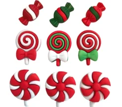 Novelty Buttons Christmas Candy #4766