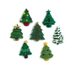 Novelty Buttons Christmas Trees #4821