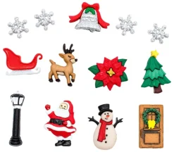 Novelty Buttons Christmas Village #4835