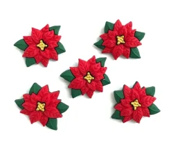 Novelty Buttons Poinsettias #4814