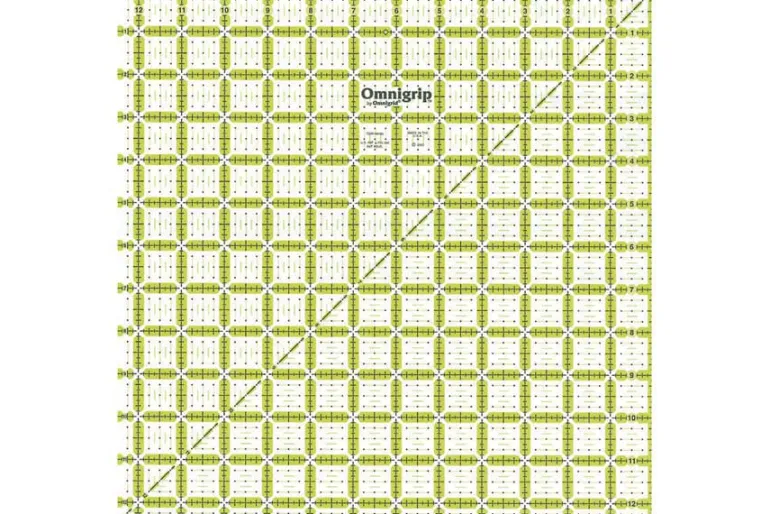 Omnigrid Omnigrip Non Slip Neon Ruler 12 1/2in x 12 1/2in Square