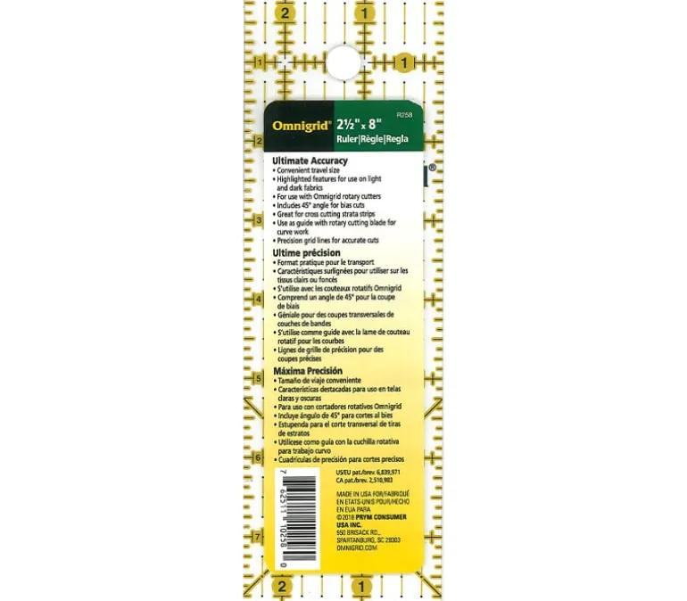 Omnigrid Ruler – 2-1/2-inch x 8-inch