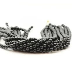 Onyx – Black – Dyed – Smooth Round With Large Hole. This Price Is For 1 Strand 12 To 14 Inches Long. 8mm. Strands Have 43 To 48 Pieces And Has 2.5 mm. Hole