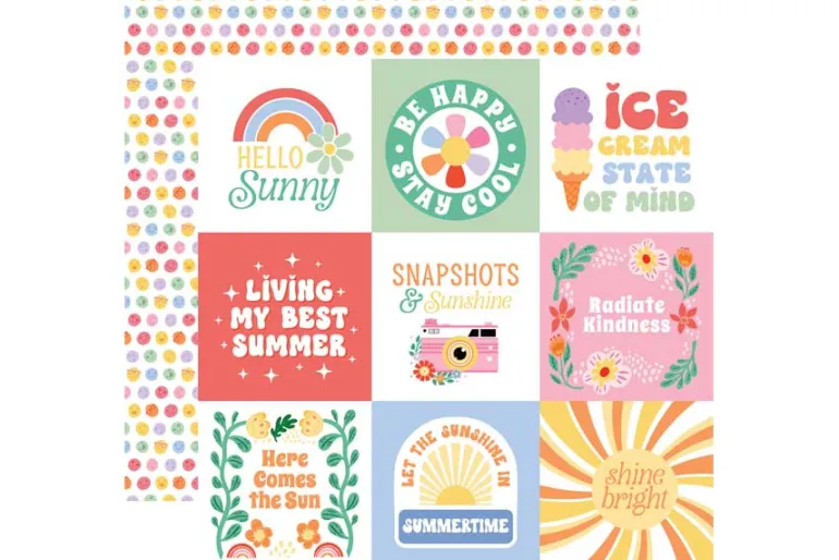 Our Groovy Summer: Multi Journaling Cards 12×12 Patterned Paper