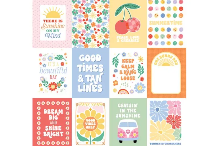 Our Groovy Summer: Multi Journaling Cards 12×12 Patterned Paper