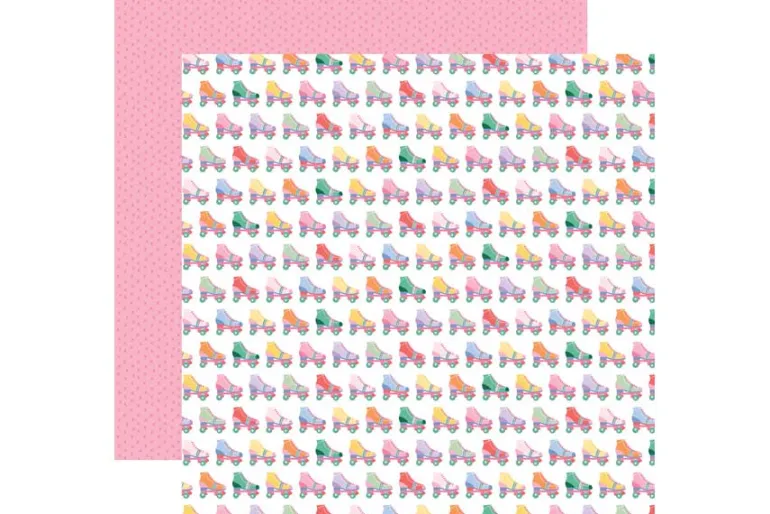 Our Groovy Summer: Roll Away Skates 12×12 Patterned Paper