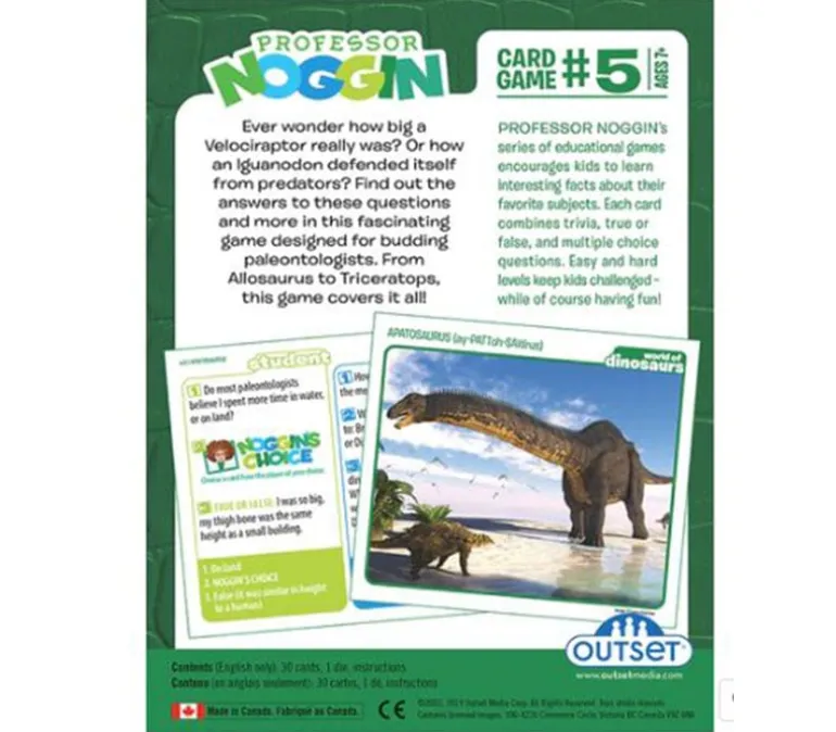 Outset Professor Noggin World of Dinosaurs Game