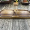 Oval Wooden Tray Two Compartments