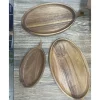 Oval Wooden Tray with Handle – Large
