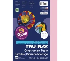 Pacon Construction Truray Paper – 12-inch x 18-inch – Assorted – 50 Sheets