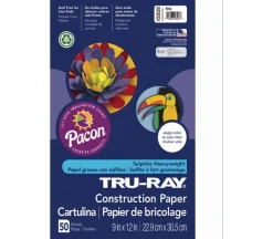 Pacon Construction Truray Paper – 9-inch x 12-inch – Holiday Red – 50 Sheets