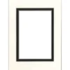 PA Framing Mat Board – Double 5-inch x 7-inch/3-1/2-inch x 5-inch – Cream Core Antique White/Black