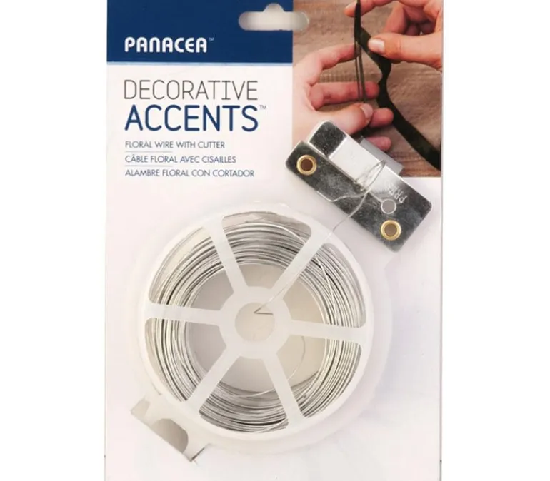 Panacea Floral Wire with Cutter – 26 Gauge – Silver