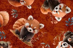 Pandaland Panda Toss on Brick Red
