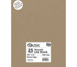 PA Paper Accent Lite Stock – 8-1/2-inch x 11-inch – 70-pounds – Text – 25 Piece – Rec Brown Bag