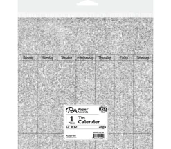 PA Paper Accents Calendar Page – 12-inch x 12-inch – Tin – 1 Piece
