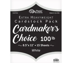 PA Paper Accents Cardmakers Choice – 8-1/2-inch x 11-inch – 100-pounds – White – 15 Piece