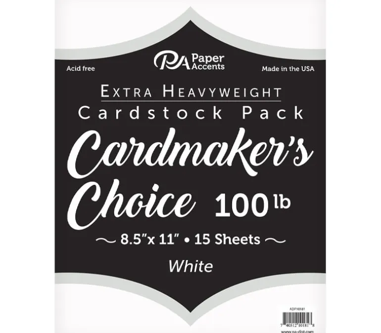 PA Paper Accents Cardmakers Choice – 8-1/2-inch x 11-inch – 100-pounds – White – 15 Piece
