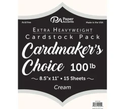 PA Paper Accents Cardmakers Choice – 8-1/2-inch x 11-inch – 100-pounds – Cream – 15 Piece