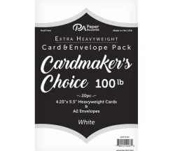 PA Paper Accents Cardmakers Choice Card and Envelope – 4-1/4-inch x 5-1/2-inch – 100-pounds – White – 20 Piece
