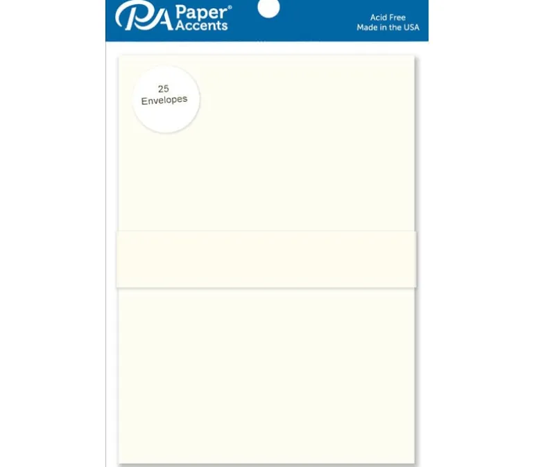 PA Paper Accents Envelope – 5-1/4-inch x 7-1/4-inch – 25 Piece – Cream