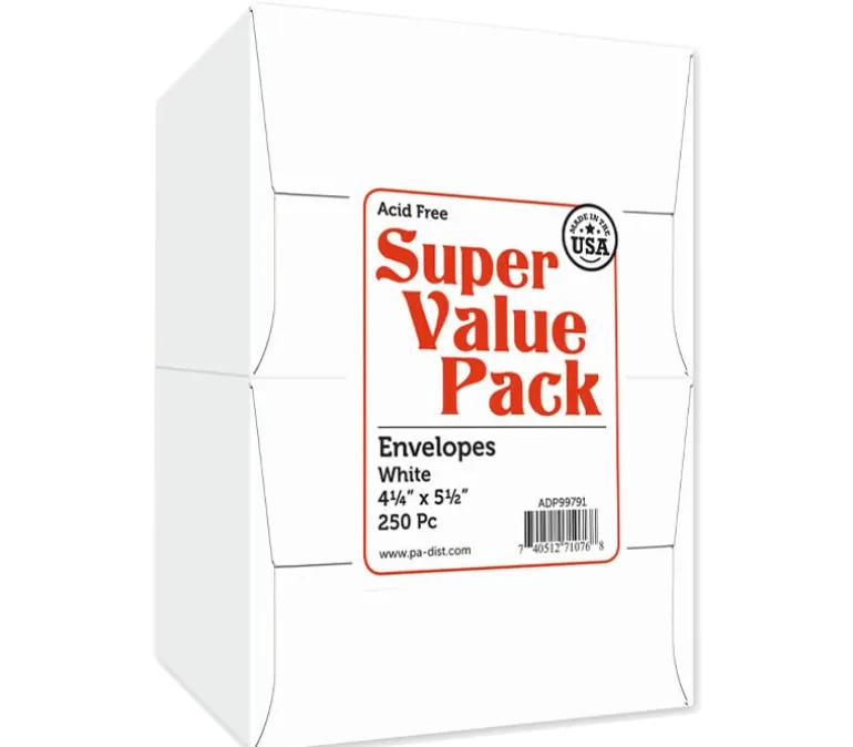 PA Paper Accents Super Value Envelope Pack – 4-1/4-inch x 5-1/2-inch – 250 Piece – White