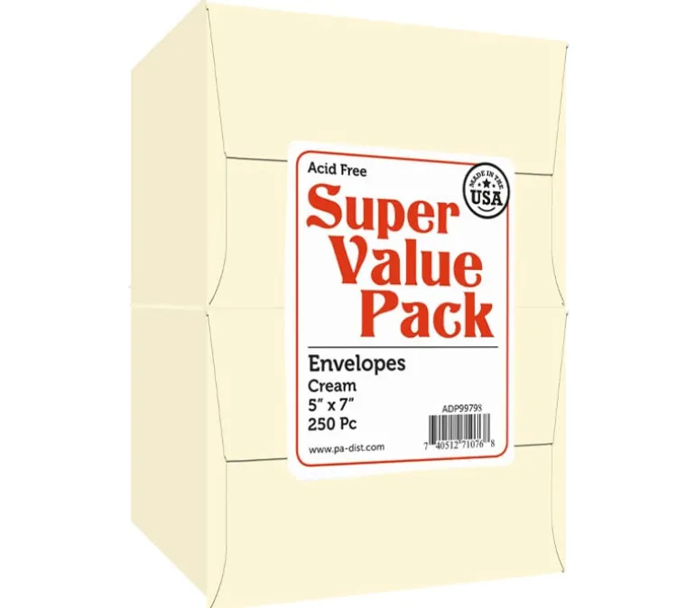 PA Paper Accents Super Value Envelope Pack – 5-inch x 7-inch – 250 Piece – Cream