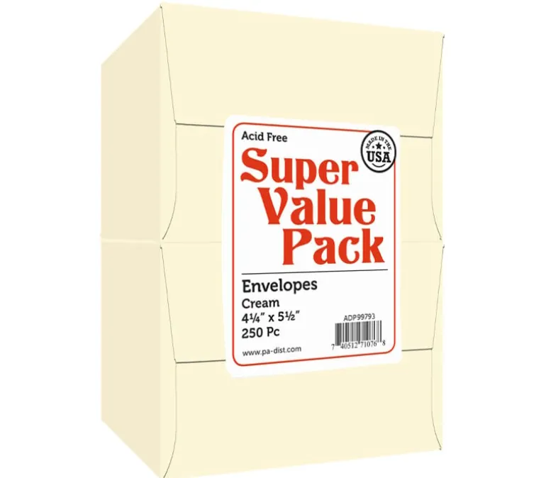 PA Paper Accents Super Value Envelope Pack – 4-1/4-inch x 5-1/2-inch – 250 Piece – Cream