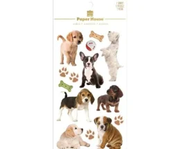 Paper House Scrapbook Stickers – Puppies 3D