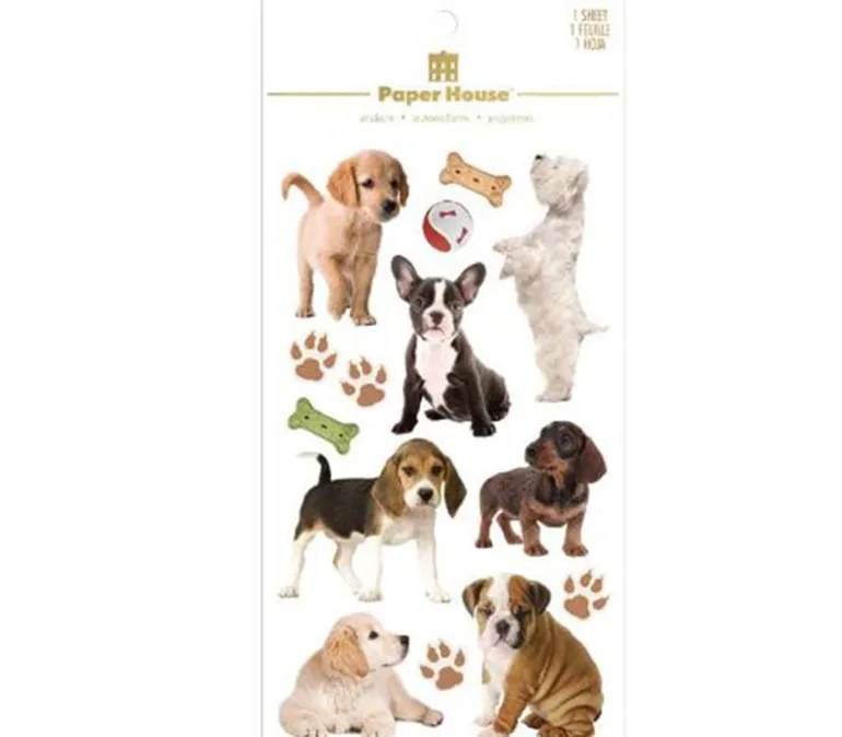 Paper House Scrapbook Stickers – Puppies 3D