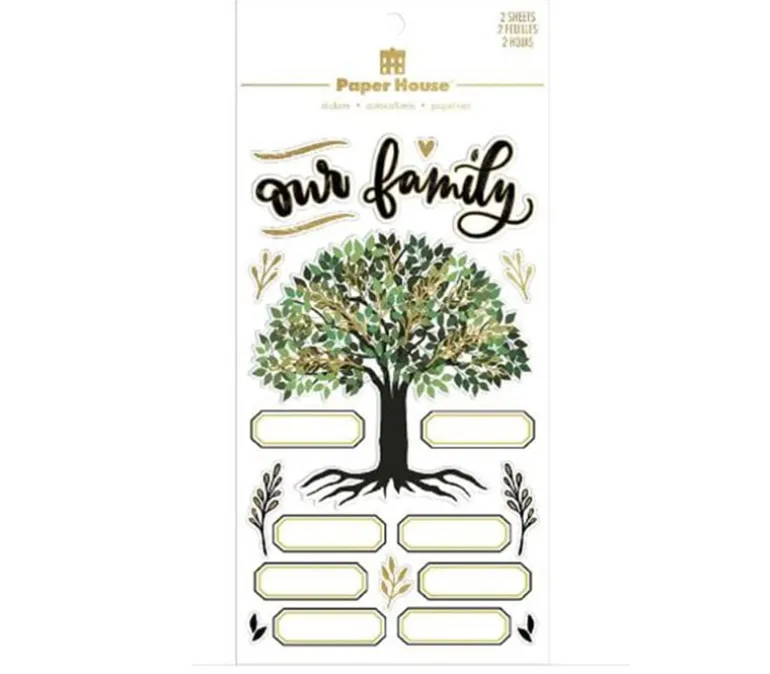 Paper House Scrapbook Stickers – Family Tree 3D