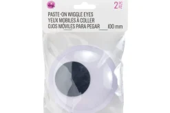 Paste-On Wiggle Eyes – 40mm – 6pc. – Black