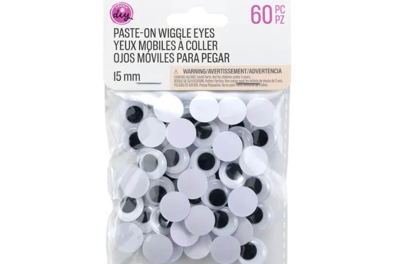 Paste-On Wiggle Eyes – 20mm – 35pc. – Black