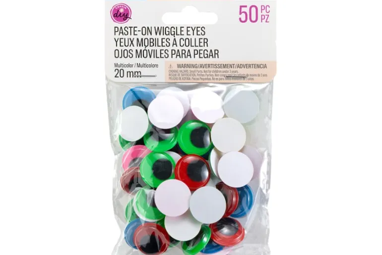 Paste-On Wiggle Eyes – 150mm – 2pc. – Black