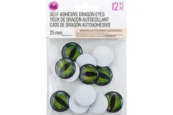 Paste-On Wiggle Eyes – 12mm – 75pc. – Black