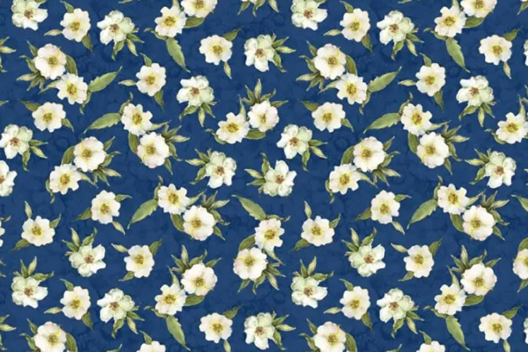 Patchwork Picnic Cherries Allover on Blue