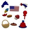 Patriotic Glitter Novelty Buttons