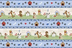 Paws at Play Puppies Allover on Blue