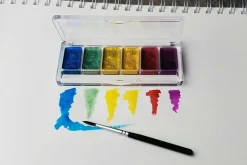 6pc. Pearlized Watercolor Travel Set with Brush