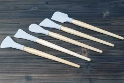 5pc. Silicone Brush Set with Wood Handles